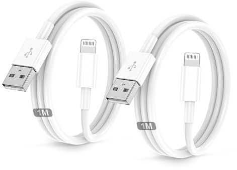 Cavo For IPhone Originale For Apple Certificato MFi,Cavetto USB Lightning Ricarica 2Pezzi 1M+1M For iPhone 14 Pro Max/13/12/11/XR/XS/X 8/7/6s/6/5/Plus/SE/SE 2/iPad Mini 4 caricatore cavi