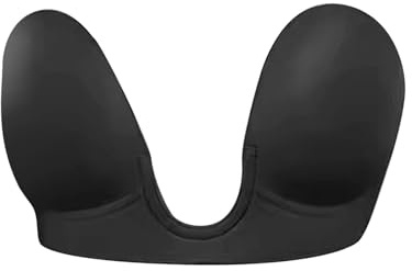LOVIVER Reggiseno senza spalline antiscivolo imbottito con scollo profondo a U per le donne Reggiseno push up appiccicoso per abito da, m