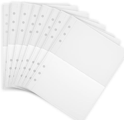 20 Pack Clear A5 6 Ring Binder Inserts Sleeves, 7.8x5.98 in Clear Binder Sleeves 2 Pocket, Plastic Page Protectors for 6 Ring A5 Binder Index Cards, Photocards, Postcards, Pictures