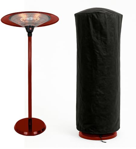 Tempo Style - Stufa Elettrica SATURNO 3000W | Fungo Riscaldante ad Infrarossi | Regolabile in altezza con Base Stabile e Struttura in Metallo | Ideale per Esterno/Interno IP44 (Bordeaux)