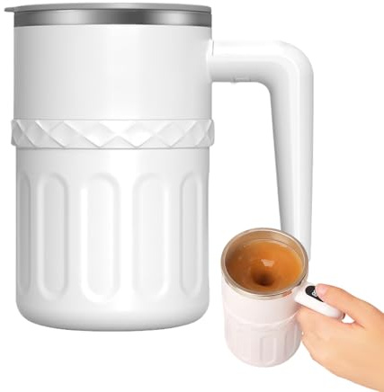 Generico Da Caffè Auto Agitante - Bicchiere Magnetico Smart Ricaricabile Con Coperchio - Bicchiere Agitante Con Display Della Temperatura - Per Viaggio Bevande Cioccolato Caffè Casa Cucina Scrivania