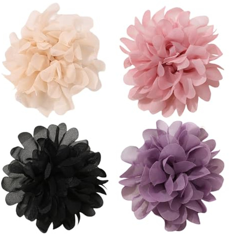 VALICLUD Set 4 Spille a Forma di Fiore Retrò Spilla da Bavero Leggera e Ipoallergenica per Donna Accessori Floreali Eleganti per Abiti Matrimonio e Banchetti