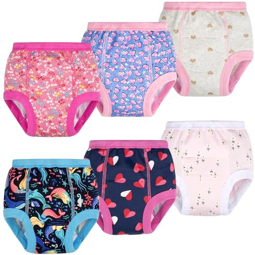 BIG ELEPHANT – Confezione da 6 Mutandine per l'Addestramento al Vasino – 100% Cotone, Biancheria Intima Assorbente per Bambini e Bambine