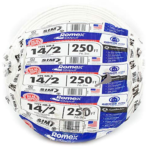 SOUTHWIRE Company #28827455 250' 14/2 W/G NM Indoor Cable, for Dry Location