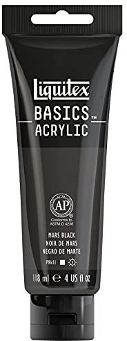 Liquitex Basic Acrylic - Tubo de Pintura Acrílica, 118 ML, Negro (Negro De Marte)