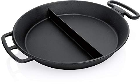 WAS Germany Padella gigante in ghisa, Ø 65 cm, altezza 9 cm, adatta per fornelli a gas, con barra centrale e manico rotondo rimovibile, 5055 652