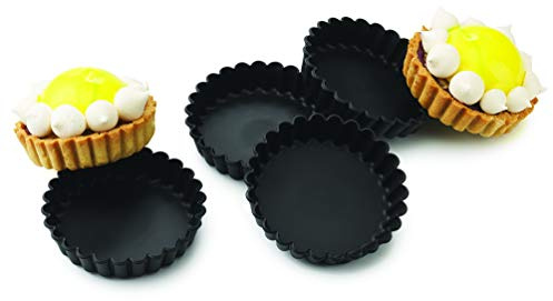 MatferBourgeat Exoglass Round Fluted Tartlet Mould - 90mm 3 1/2 (Pack 12)