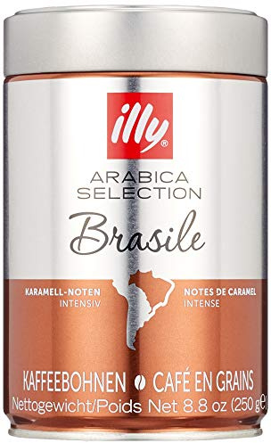 illy Kaffee, Espressobohnen der Arabica Selection aus Brasilien - Verpackung mit 2 Dosen zu je 250 g