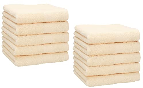 Betz 10 Stück Seiftücher Seiftuch Seiflappen Set Premium 100% Baumwolle Seiflappen Set Größe 30 x 30 cm (beige)