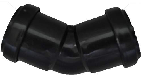 Pushfit 40mm Waste Pipe 45 Degree Bend - Black - Pack of 2