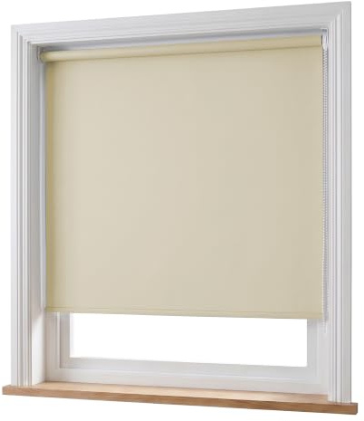 Home In Style 4U Blackout Roller Blinds Cappuccino(180cm Wide x 165cm Long) | Thermal Insulated Blackout Roller blind Trimmable UV Protection Child Safety Easy Fit Home Office Window Blinds