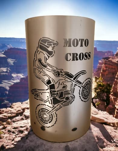 Cesto de fuego con diseño de Moto Cross