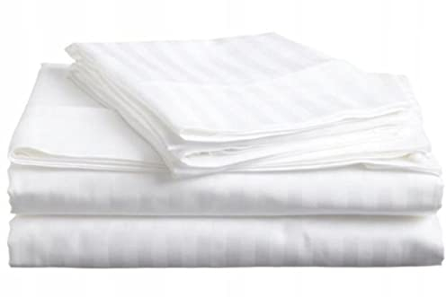 Bettlaken ohne Gummizug Betttuch Hotel Pension Reise |100%| Baumwolle (Baumwolle Damast Kochfest 95°C, 200x220 cm)