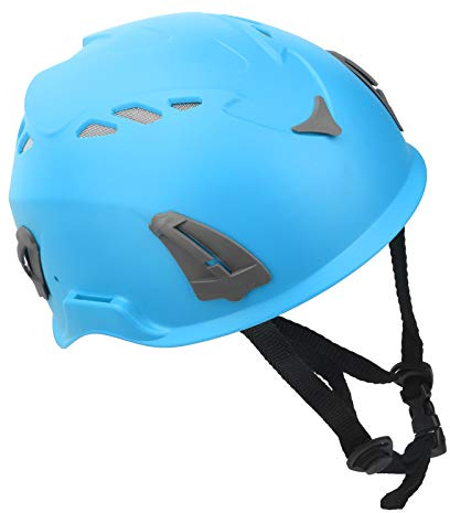 Airshi Casco de escalada para escalada con doble reducción de carga, seguro, PP+EPP, duradero, para montañismo al aire libre, para deportistas, hombres, escalada (azul)