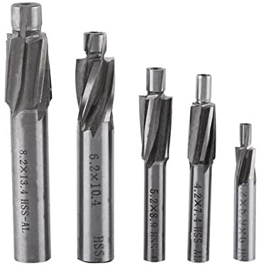 Countersink End Mill 5Pcs, Counrbore Bit M3 M4 M5 M6 Counter Bore Drill Bit Set Counterbore Drill Bit Slot Drill Bits Cnc Engraving Carving Tool, Counrbore Bit For Copper Aluminum Steel