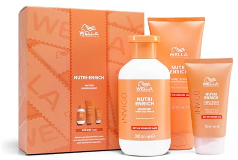Wella Professionals Invigo Nutri-Enrich - Includes Shampoo, Conditioner and Hair Mask for Dry Damaged Hair, Repair & Strengthen Dull Hair - Perfect for Christmas