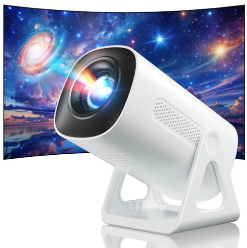 [2025 Upgraded & Android 11.0] Mini Projector Portable with WiFi and Bluetooth, 4K 1080P Support, 270°Adjustable Stand Home Theater Star Projector for Phone/PS5/HDMI/TV Stick/USB/PC