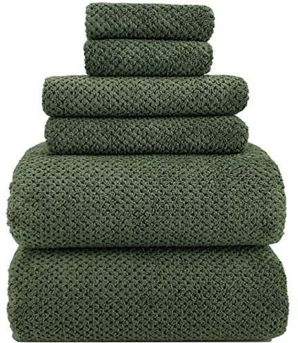ANYBOY green asciugamano bagno,6 pezzi 200x100 set di asciugamani telo doccia grande,asciugamani bidet