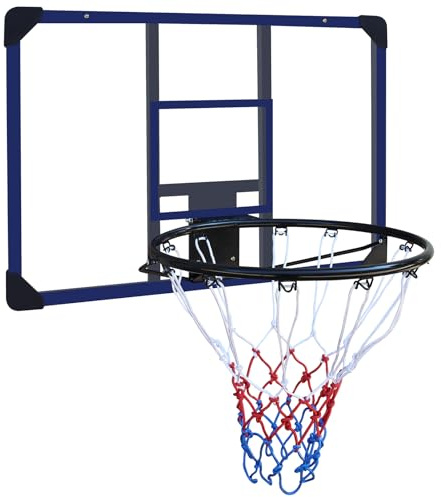 FUNJEPE Canestro da basket da parete, 89 x 60 cm, retro infrangibile, telaio pieghevole, telaio resistente e rete per tutte le stagioni, per uso interno ed esterno