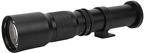 Yctze 500mm F8F32 Manuell Teleobjektiv med 2x Förstoring för EF-S SLR-kamera, Bärbar och Design (Svart)