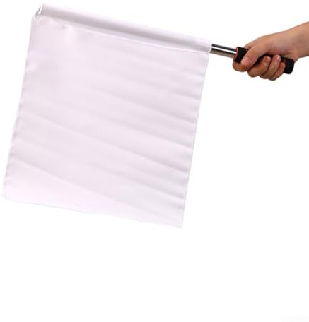 ReachMall Linesman Flags for Soccer Matches and Lightweight with Stainless Steel Pole (White)