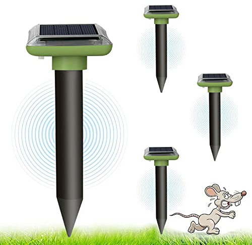 Queath Repellente Solare per Talpe 2025, Repellente per formiche Regina per Giardino e Campeggio, Gopher, Repellente per Serpenti Talpa, Gopher e Altri Repellenti per Talpe 4 Pezzi
