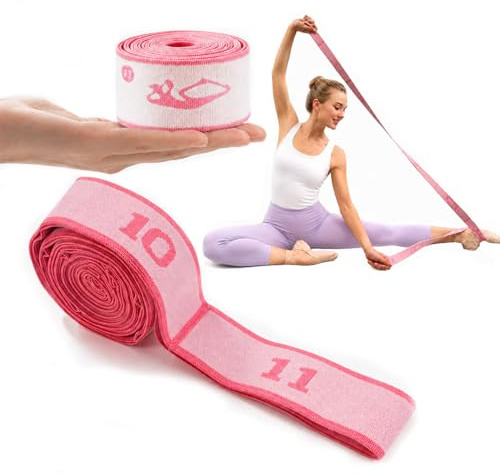 Elastic Yoga Stretching Strap with Loops, Pilates, Ballet, and Physical Therapy Stretching Bands for Flexibility, Leg Stretching, and Exercise - Durable Multi Loop Stretch Band for Dance and Fitness