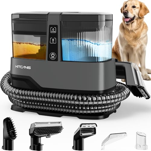 Kitcanis Lavatappeti e Divani Lava e Asciuga 17KPa 600W, Pulitore Tessuti Compatto con 4 Accessori, Serbatoi Rimovibili 1.1L/1.2L, per Divani Tappeti Auto, Lava Moquette Portatile per Casa e Interni