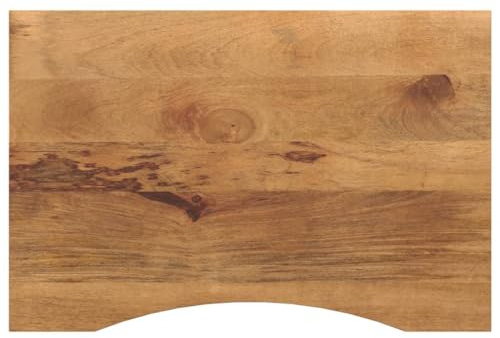 SooIarix Skrivbordsskiva med utskärning 100 x 50 x 2,5 cm, massivt trä, mango, robust träplatta för kontor och hem, mångsidig användning