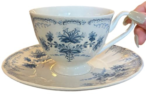 Keramisk mjölkkaffekopp är enkel, utsökt och praktisk-blå -201-300 ml