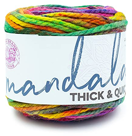 Lion Brand Yarn Tjockt och snabbt bulky mandalagarn, swirl, 1 nystan
