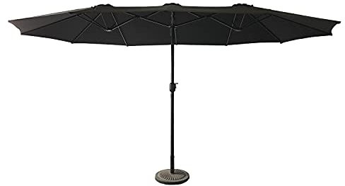 Parasol de Jardin Double 2,7x4,6m LINAI Noir en Polyester et Acier