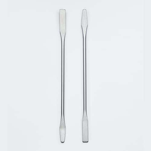 sober® | Sminkspatel set om 2 | Högkvalitativ dubbelsidig kosmetisk spatel av rostfritt japanskt rostfritt stål | För hygienisk borttagning av kräm från burkar eller flaskor | 15 cm lång
