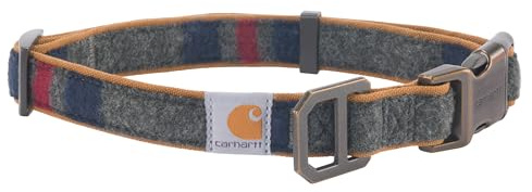 Carhartt Hunde P000461 - Collare a fascia per coperta, motivo a righe, colore grigio e marrone, taglia M