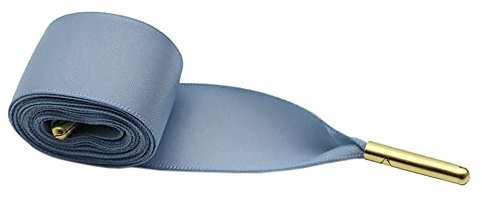 GIVBRO Lacci in raso con nastro per scarpe - Lacci piatti larghi con punte in metallo accessori per scarpe casual stivali blu, 140 cm