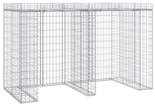 vidaXL Gabionen-Mülltonnenbox 192x91x120 cm Verzinktes Eisen