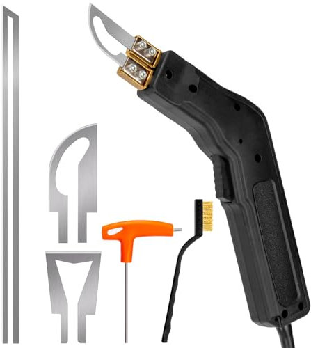 Hersance Styroporschneider mit 3 Nichrom Klingen, 0-500℃ 300W Heißdrahtschneider, Metall, Geeignet für Styropor, EPS, EPP, KT Board, EVA, PU, Seil, Stoff, Schaum, Plastik