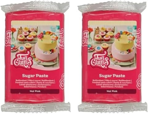 FunCakes Pasta de Azúcar Rosa Intenso 250 g (Paquete de 2)