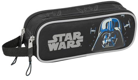 Star Wars Rebellion Doppelmäppchen für Kinder, ideal für Kinder im Schulalter, bequem und vielseitig, Qualität und Widerstandsfähigkeit, 21 x 6 x 8 cm, Schwarz, M, Casual