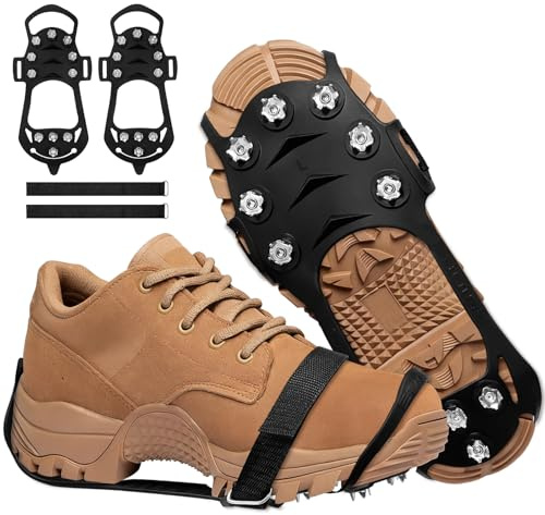 Coco Berming Leggero Ice Tacchette, 11 Denti Ramponi Leggeri, Ramponi per Scarpe, Taglie 34–45 Adatto Scarponi da Trekking e Alpinismo Attività Outdoor Invernali (L)