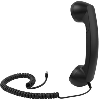 Receptor De Mango De Teléfono Retro Tipo C,Auricular Retro para Teléfonos Celulares,Adaptador De Teléfono Celular A Línea Fija,con Micrófono,para Oficinas, Viajes, Cocina, Baño Junto A La Cama