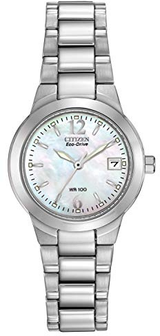Citizen Women's Eco-Drive Dress Classic Watch in Stainless Steel, Mother of Pearl Dial, 26mm (Model: EW1670-59D)
