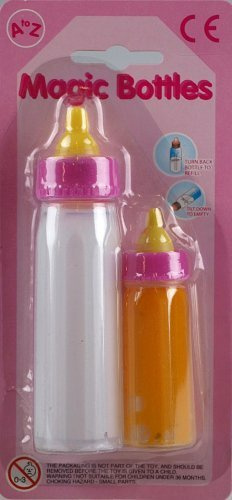 A to z Set Of 2 Baby Doll Magic Drinking Bottles Dolly Toy