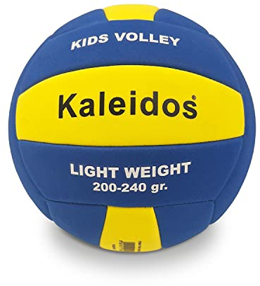 MONDO Sport Balle de Jeu Volley Kids, Taille 5 intérieure, Soft Touch Simili Cuir, 230 g, Couleur Jaune, Bleu - 13616