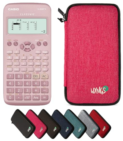 Casio fx-83GT X Rose avec Housse de Protection WYNGS Incluse Rose - Calculatrice Scientifique - Pack de Base
