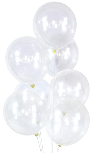 Clear Balloons 50 pcs 12 inch Thicken Latex Transparent Balloons Round Helium Balloons for Birthday Wedding Valentines Anniversary Baby Shower Kids Party Decoration Supplies