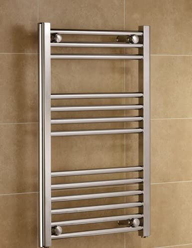 Toallero de 350 mm de ancho x 800 mm de alto, radiador recto y plano, cromado, calentador de baño, radiador de calefacción central
