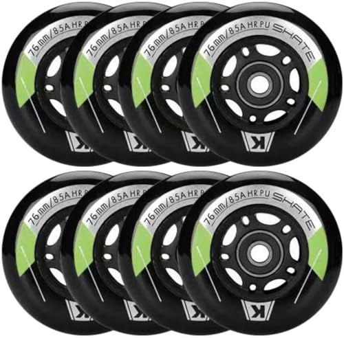 8 Pack Inline Skate Wheels 72mm 76mm 80mm Inline Replacement Wheels with ABEC9 Bearing for Roller blade Derby K2 Inline Skate- 85A Indoor Outdoor Inline Skate Wheels