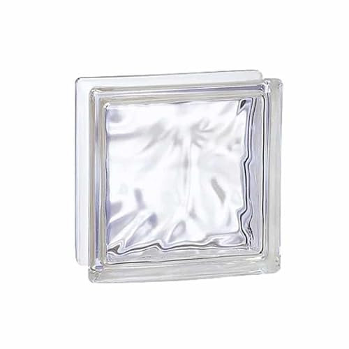 Bloque de vidrio Ondulado Transparente | Dimensión 190x190x80 mm | Unidad de venta: caja de 5 piezas | Producción descarbonizada