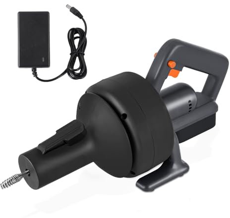 YUCHENGTECH 12V Desatascador Tuberias Profesional Electrico 7,6m Desatascador de Tuberias Electrico con Batería de 2,5Ah Máquina de Limpieza de Tuberías para 20-75 mm Inodoro, 580 rpm
